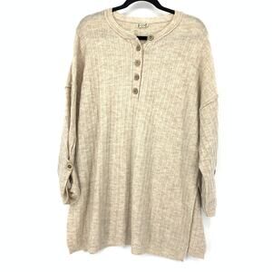 Intimately Free People Oversized Sweater Womens Sz Small Beige Ribbed Knit